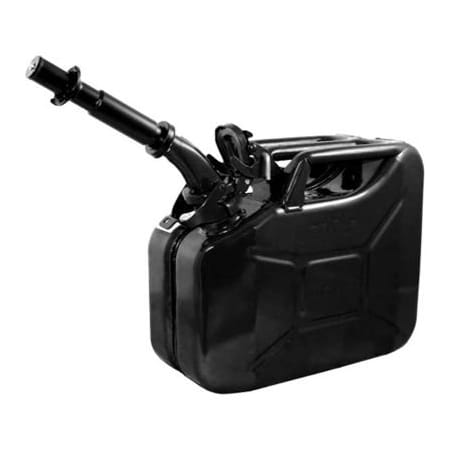 Swiss Link/Stormtec Usa Gas Can, Steel, 10 liter, Gasoline, Spout, Black 3024